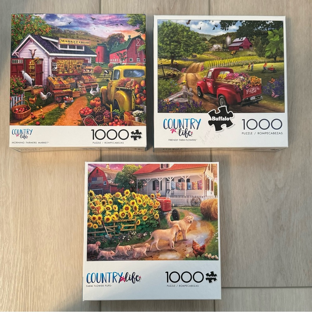 Buffalo Games Jigsaw Puzzles – Bundle of 3 Country Life